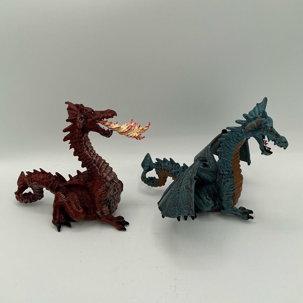Set of 2 Papo hard plastic Dragons Mythological
